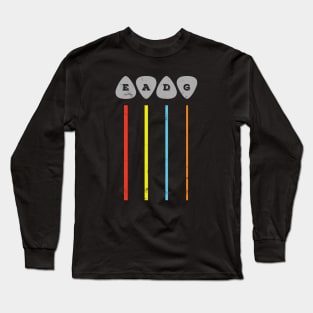 EADG Bass Strings Guitar Picks Colorful Theme Long Sleeve T-Shirt